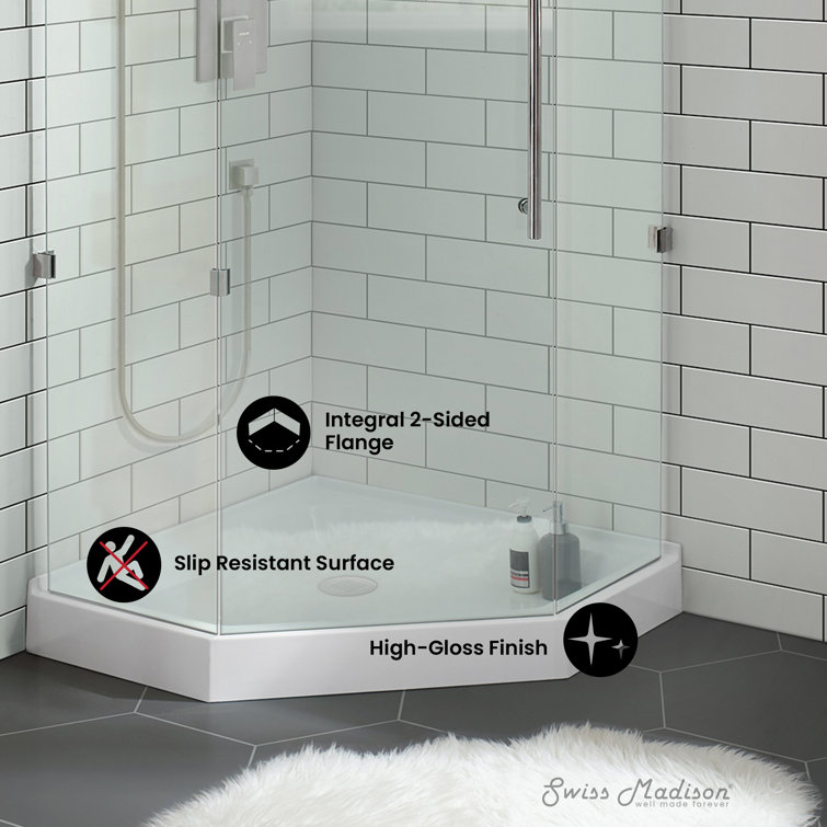 Voltaire 36" x 36" White Acrylic Neo-Angle Shower Base