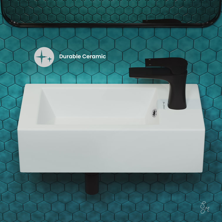 Voltaire 19.5 x 10 White Ceramic Wall-Mount Sink