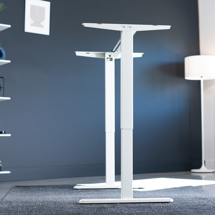 White Adjustable Height Electric Standing Desk Frame