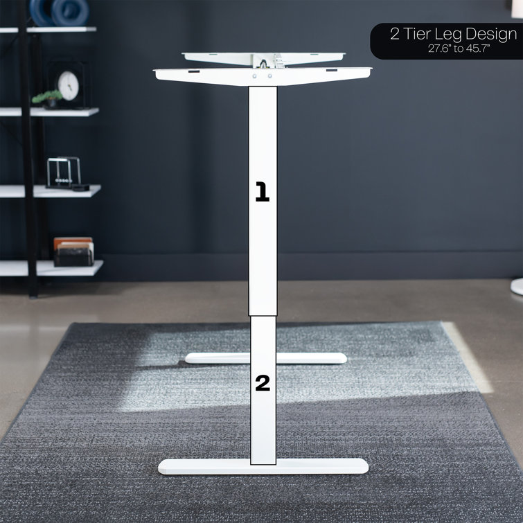 White Adjustable Height Electric Standing Desk Frame