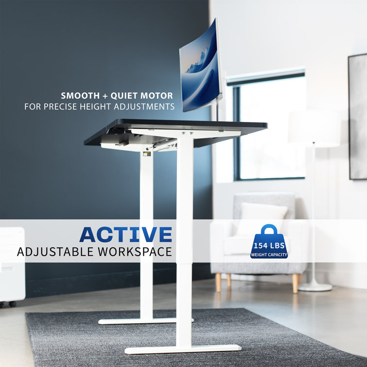 White Adjustable Height Electric Standing Desk Frame