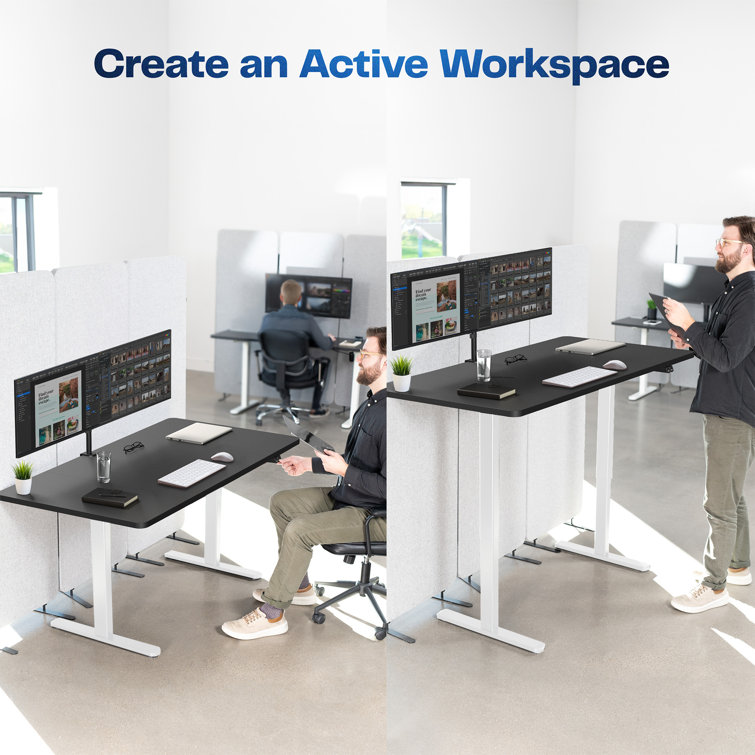 White Adjustable Height Electric Standing Desk Frame