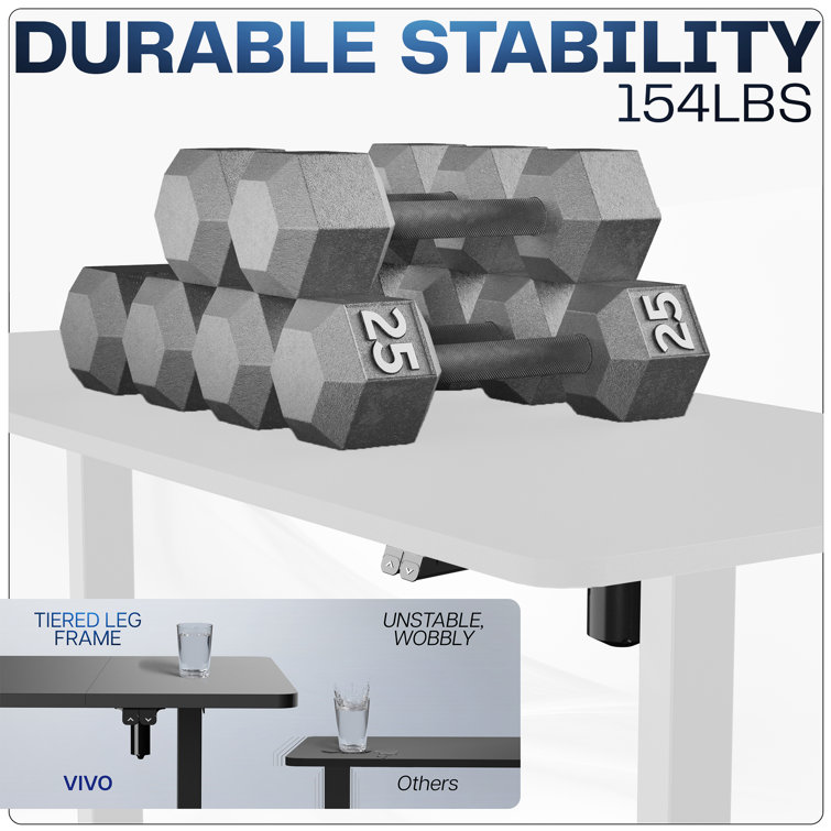 White Adjustable Height Electric Standing Desk Frame