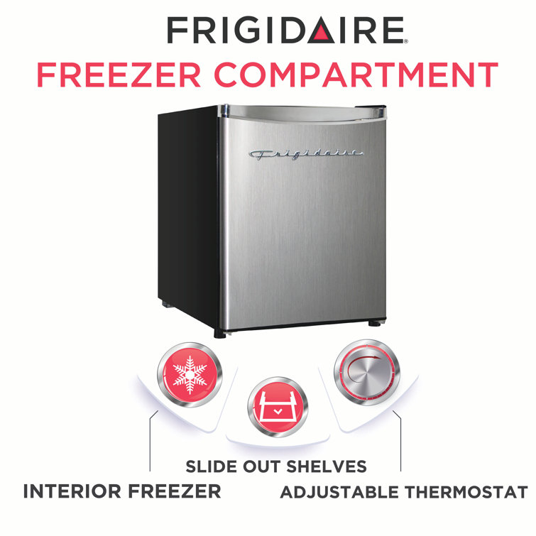 Compact Stainless Steel and Black Upright Freezer, 1.1 Cu. Ft.