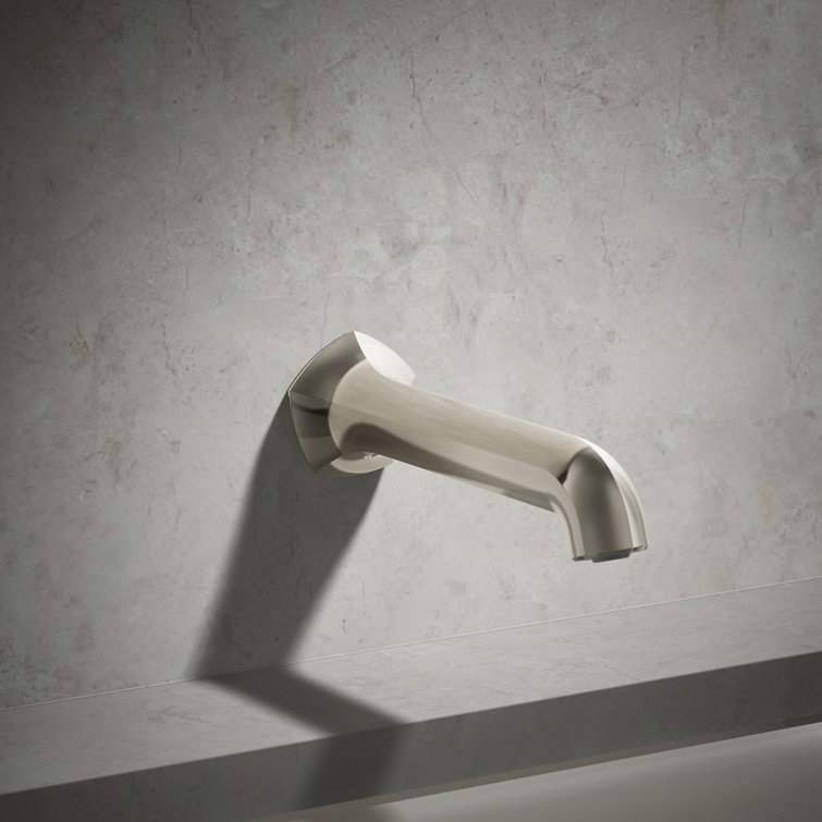 Occasion 1960s Glam Wall-Mount Bathroom Faucet, Vibrant Polished Nickel