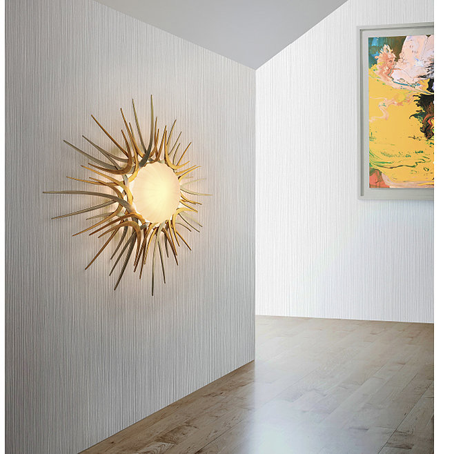 Helios Gold and Silver Leaf LED Flush Mount