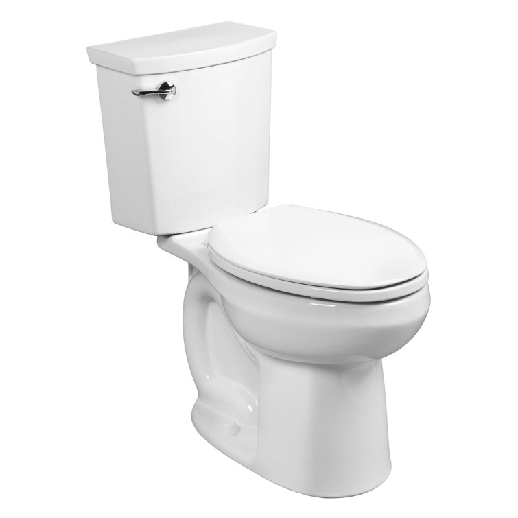 White Vitreous China Elongated Two-Piece Toilet