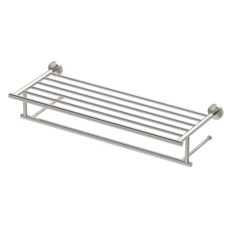 Satin Nickel Wall Mounted 25.75" Towel Rack with Bar