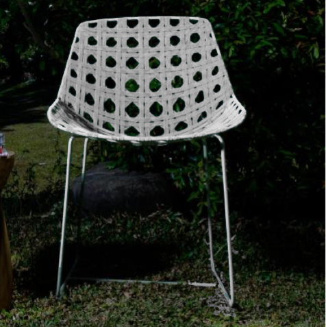 Black Metal Woven Indoor/Outdoor Side Chair