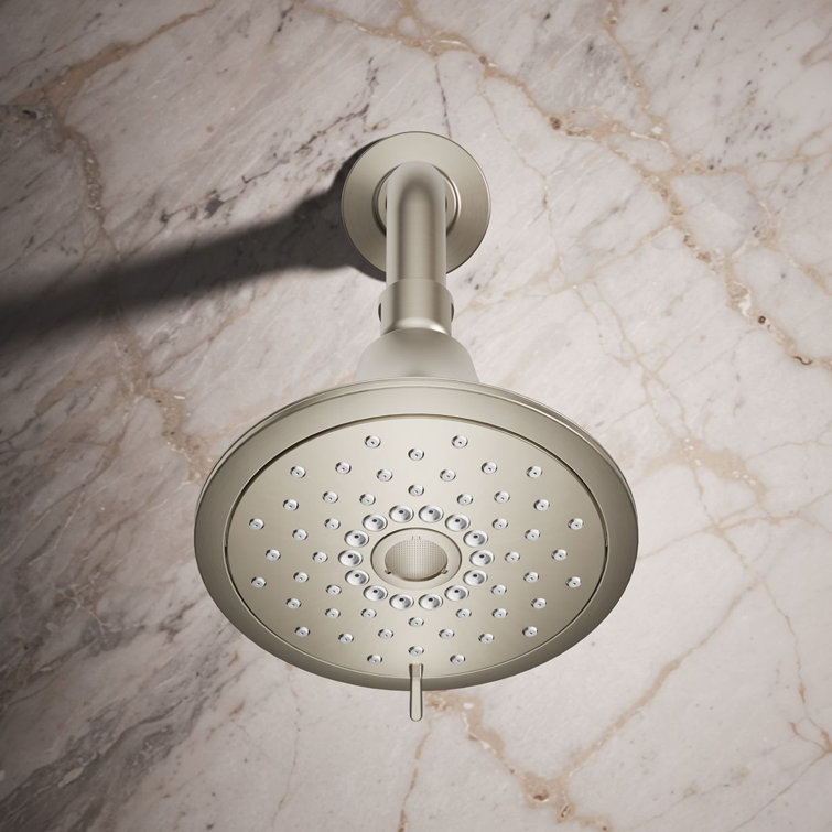 Vibrant Brushed Nickel Multi-Head Wall Mounted Showerhead