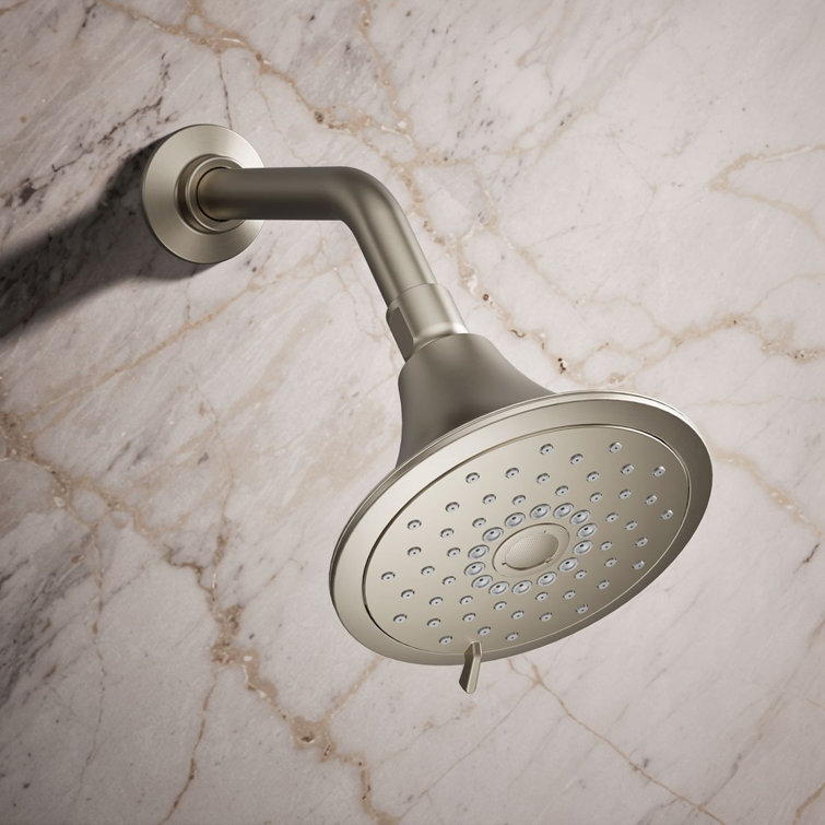 Vibrant Brushed Nickel Multi-Head Wall Mounted Showerhead