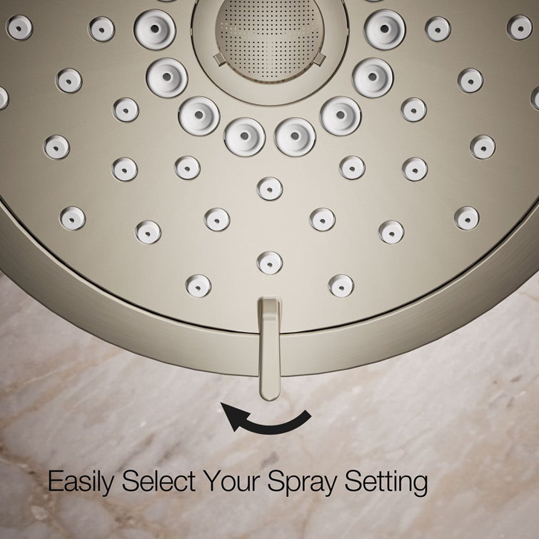 Vibrant Brushed Nickel Multi-Head Wall Mounted Showerhead