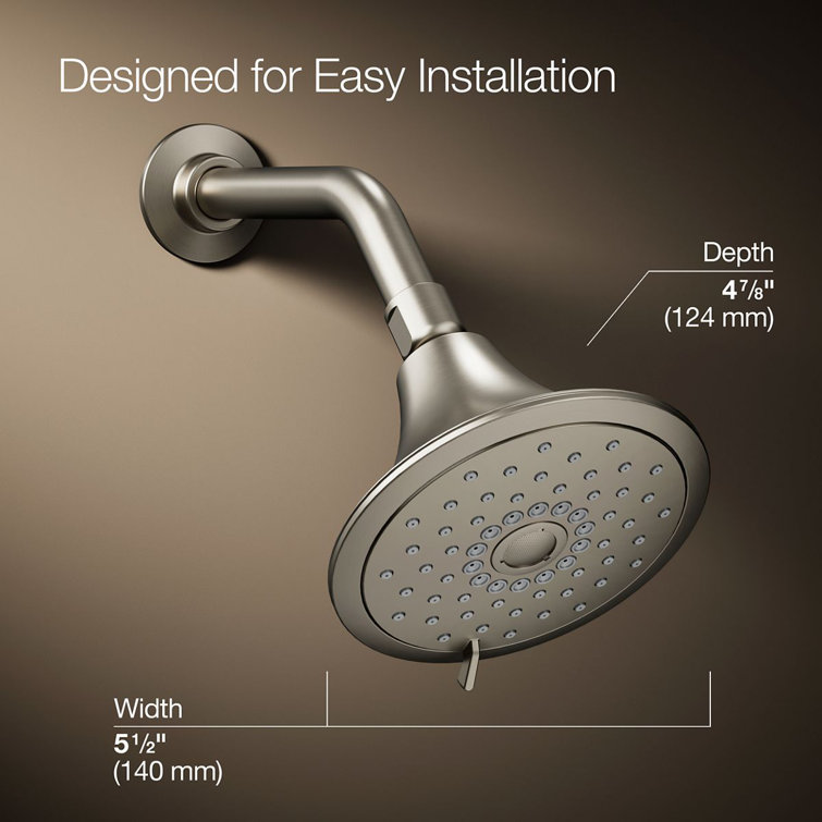 Vibrant Brushed Nickel Multi-Head Wall Mounted Showerhead