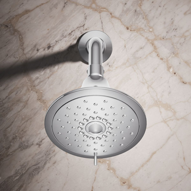 Polished Chrome Multifunction Wall Mounted Showerhead with Pulse