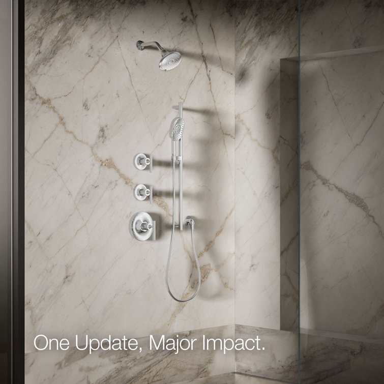 Polished Chrome Multifunction Wall Mounted Showerhead with Pulse