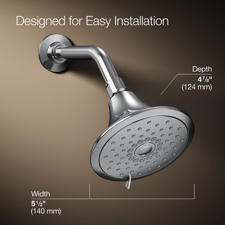 Polished Chrome Multifunction Wall Mounted Showerhead with Pulse