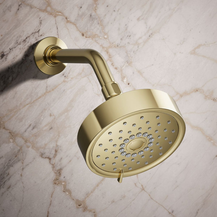 Vibrant French Gold Multi-Function Wall Mount Showerhead