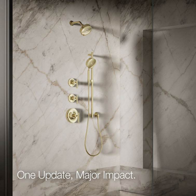 Vibrant French Gold Multi-Function Wall Mount Showerhead