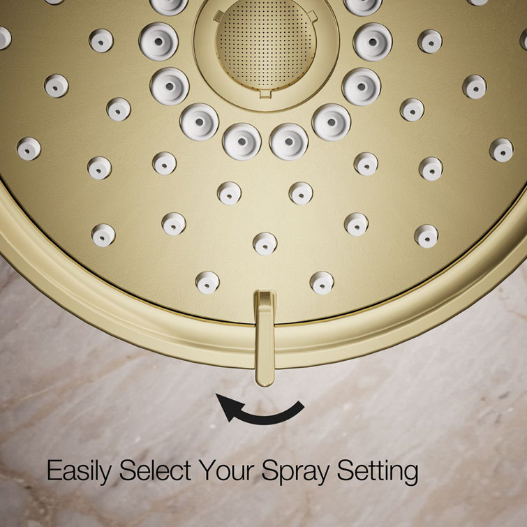 Vibrant French Gold Multi-Function Wall Mount Showerhead