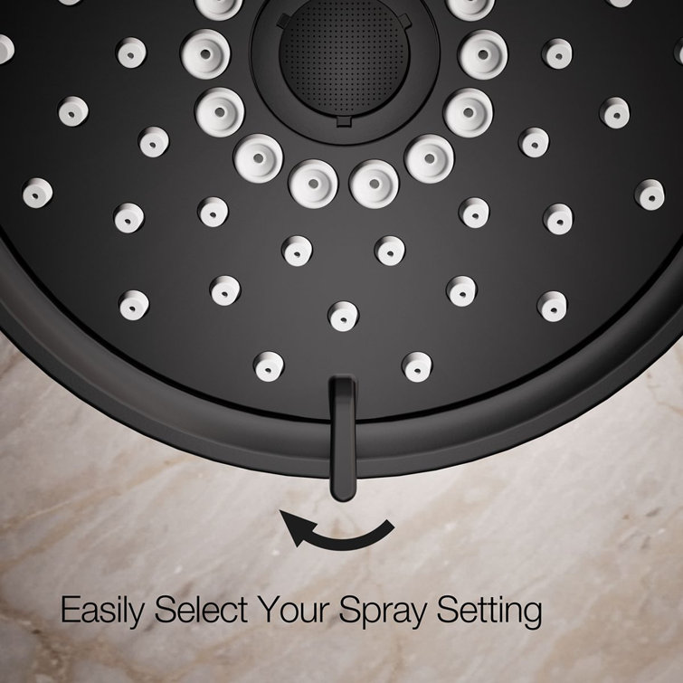 Purist Matte Black 5.5" Multifunctional Wall-Mounted Brass Showerhead