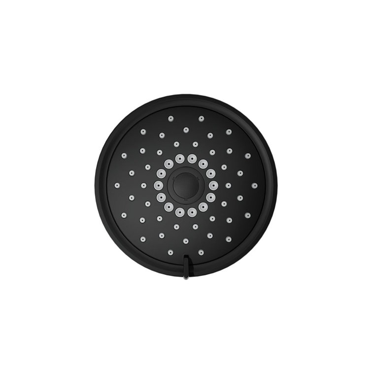 Purist Matte Black 5.5" Multifunctional Wall-Mounted Brass Showerhead