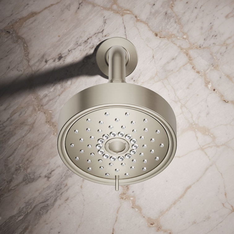 Purist 5.5" Vibrant Brushed Nickel Multifunction Showerhead with Three Sprays