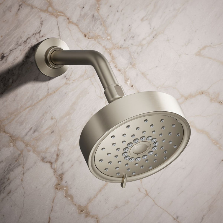 Purist 5.5" Vibrant Brushed Nickel Multifunction Showerhead with Three Sprays