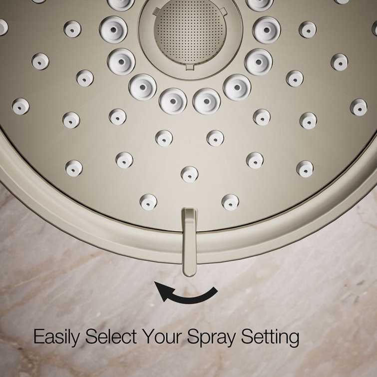 Purist 5.5" Vibrant Brushed Nickel Multifunction Showerhead with Three Sprays