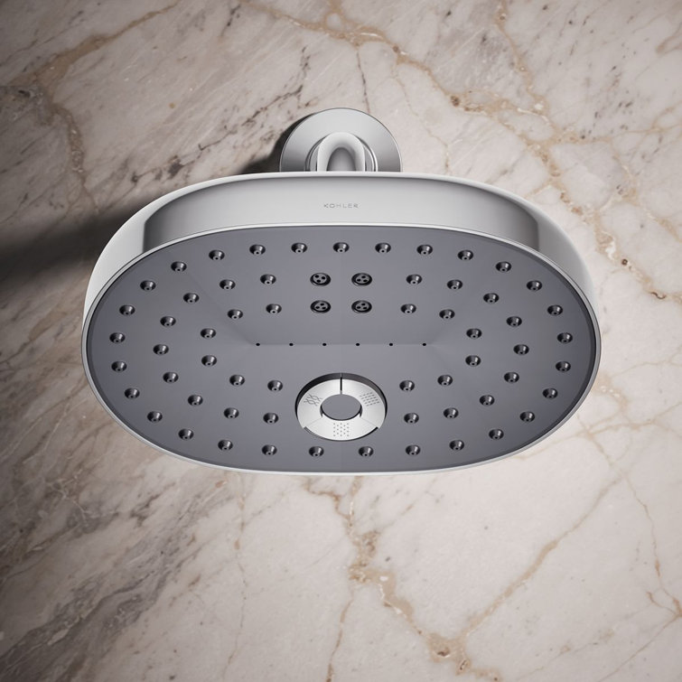 Chrome Oval Multifunction Wall Mounted Showerhead