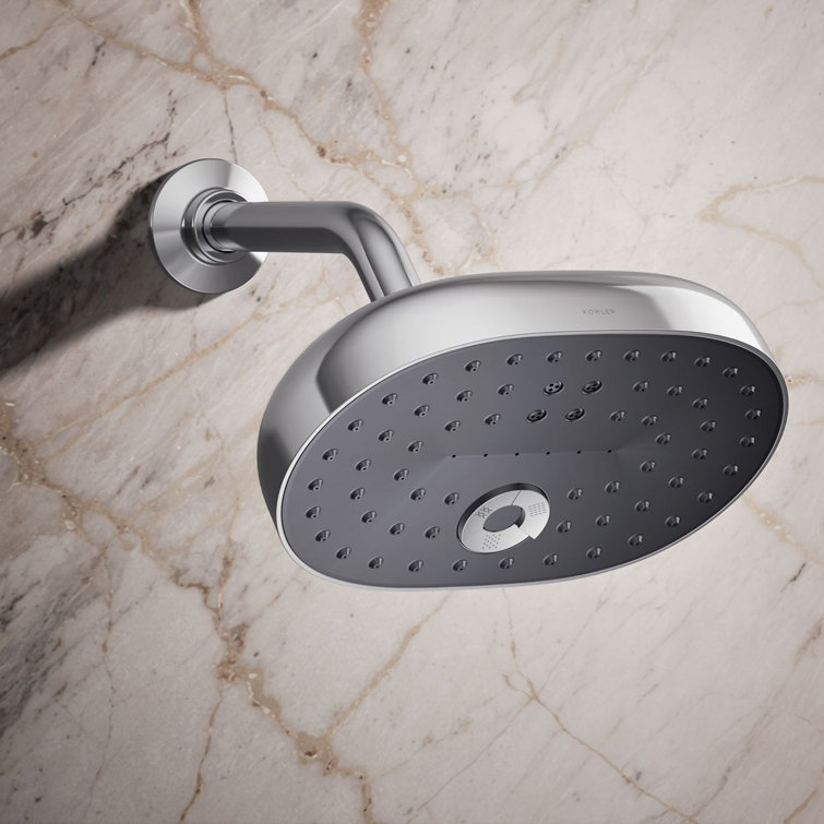 Chrome Oval Multifunction Wall Mounted Showerhead