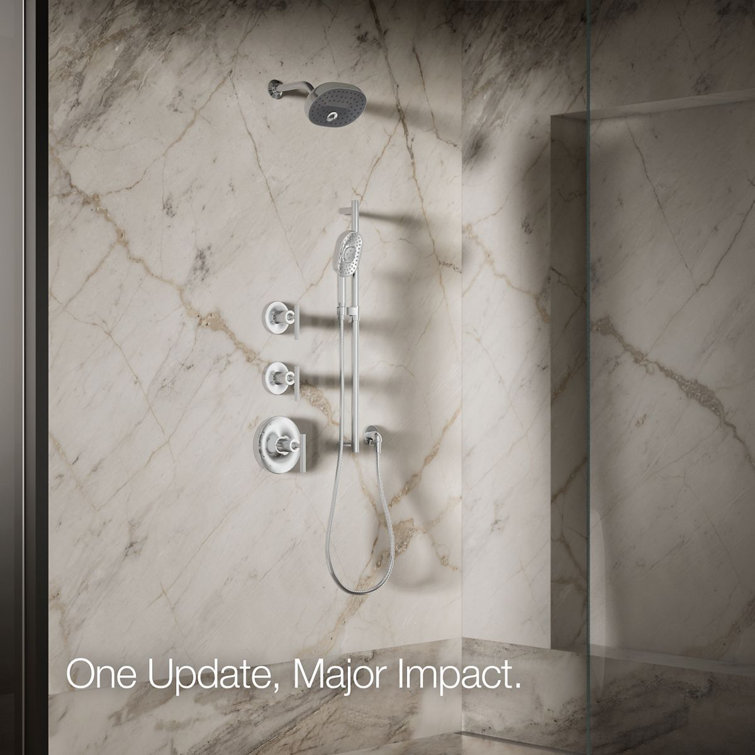 Chrome Oval Multifunction Wall Mounted Showerhead