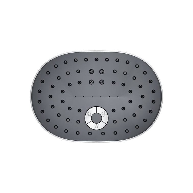 Chrome Oval Multifunction Wall Mounted Showerhead