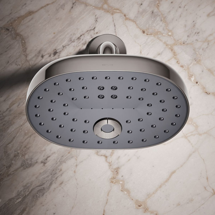 Vibrant Titanium Oval Multifunction Wall Mounted Showerhead