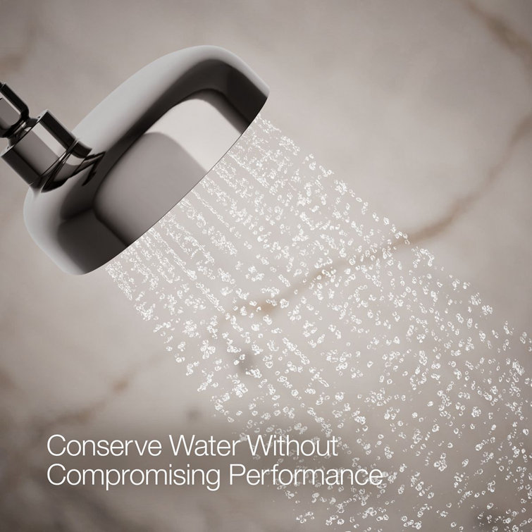 Vibrant Titanium Oval Multifunction Wall Mounted Showerhead