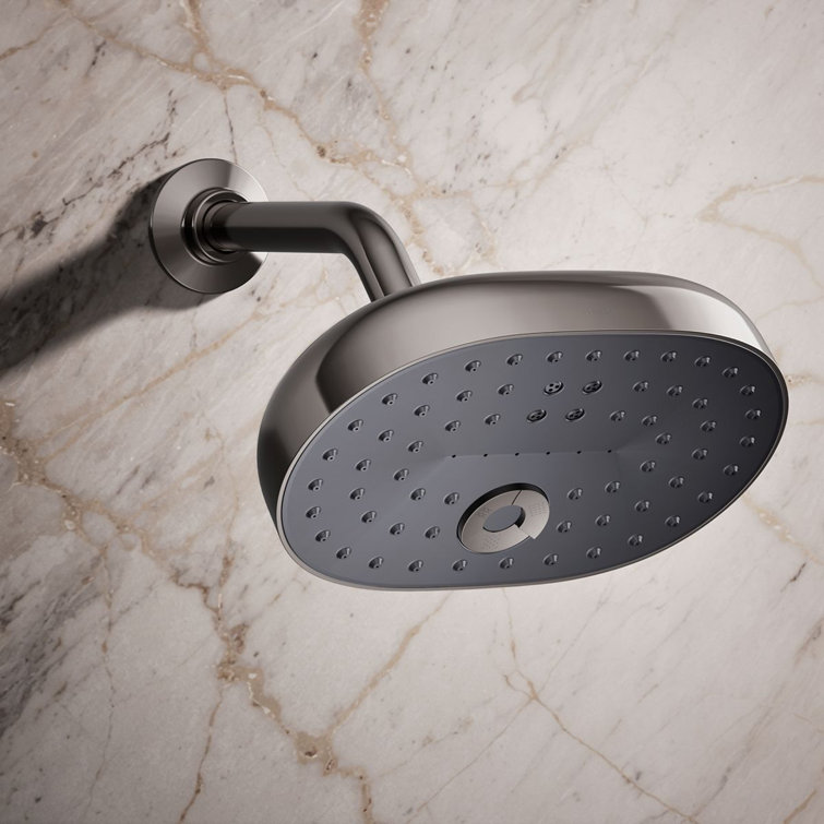 Vibrant Titanium Oval Multifunction Wall Mounted Showerhead