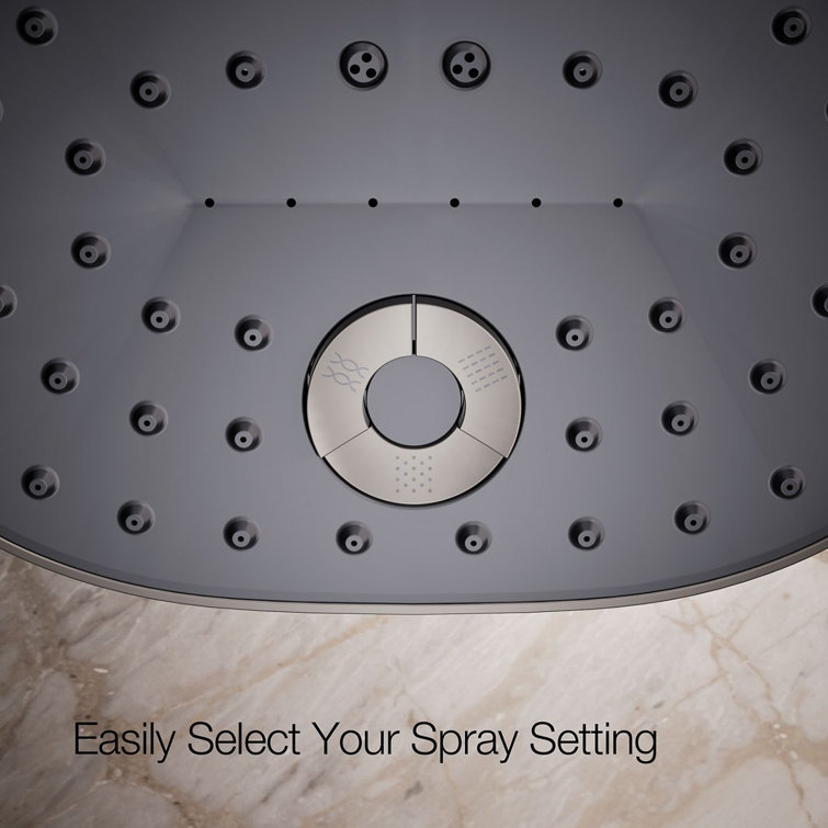 Vibrant Titanium Oval Multifunction Wall Mounted Showerhead