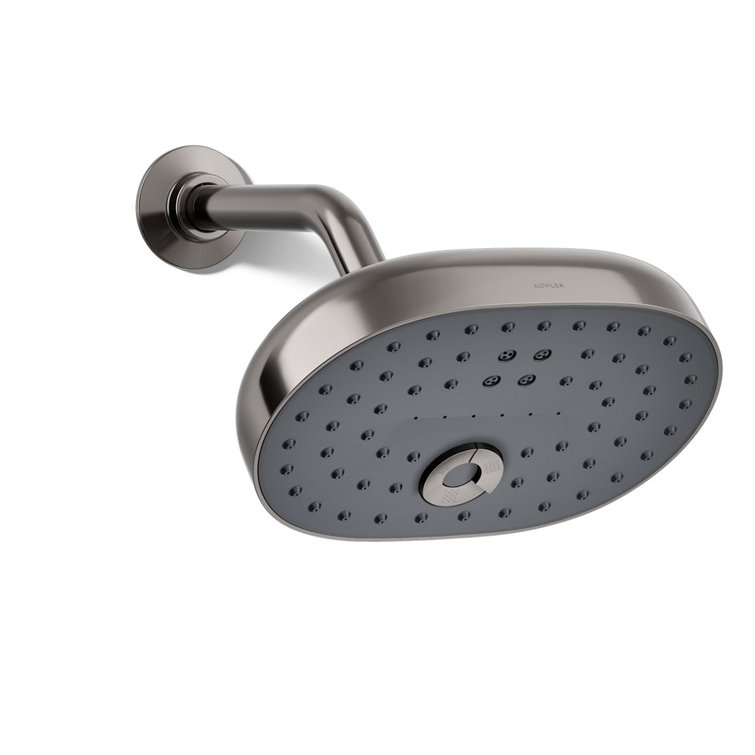 Vibrant Titanium Oval Multifunction Wall Mounted Showerhead