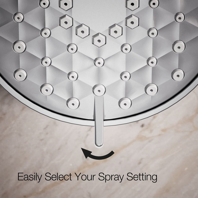 Polished Chrome Multifunction Wall Mounted Showerhead