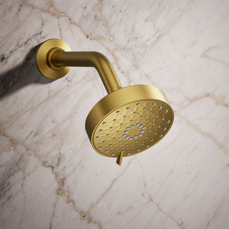 Vibrant Brushed Moderne Brass Wall Mounted Showerhead
