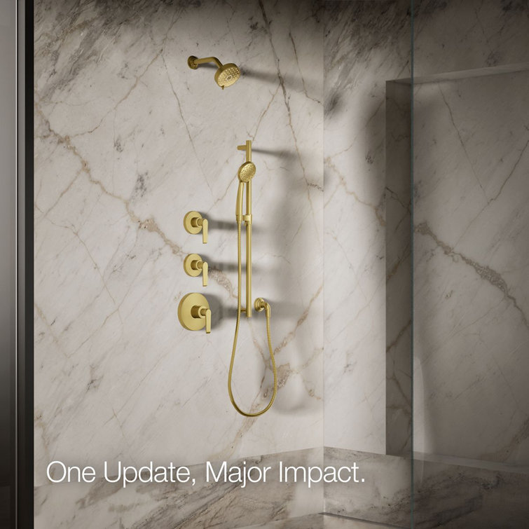 Vibrant Brushed Moderne Brass Wall Mounted Showerhead