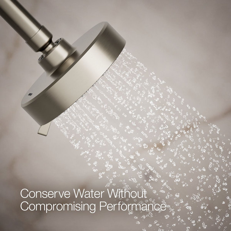 Vibrant Brushed Nickel Multifunction Wall-Mounted Showerhead