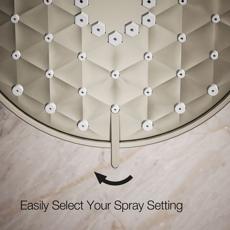 Vibrant Brushed Nickel Multifunction Wall-Mounted Showerhead