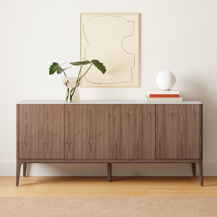 Kraig 70'' Walnut and Ceramic Modern Sideboard