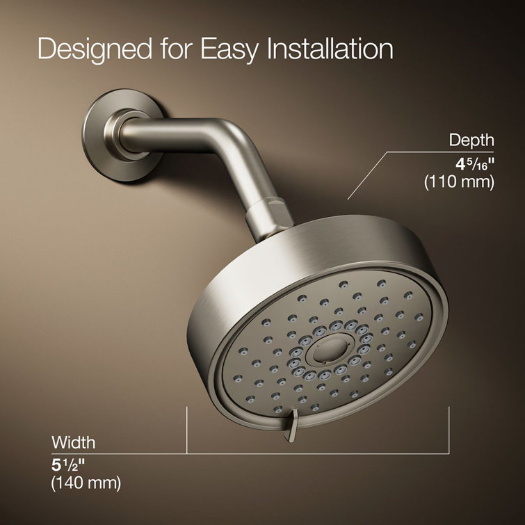 Purist 5.5" Vibrant Brushed Nickel Multifunction Showerhead with Three Sprays