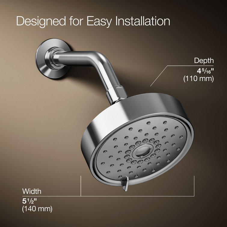 Purist Polished Chrome 5.5" Multifunction Wall-Mounted Showerhead