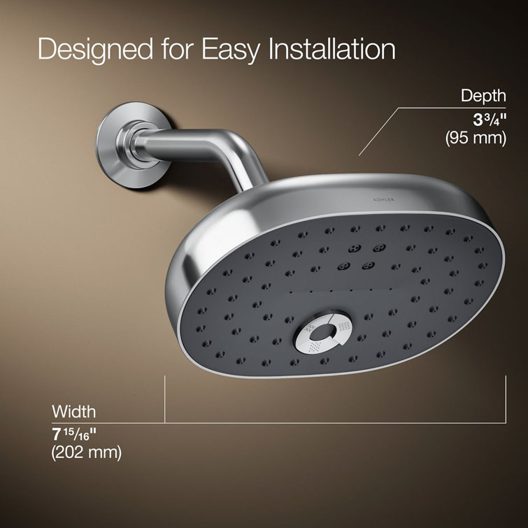Chrome Oval Multifunction Wall Mounted Showerhead