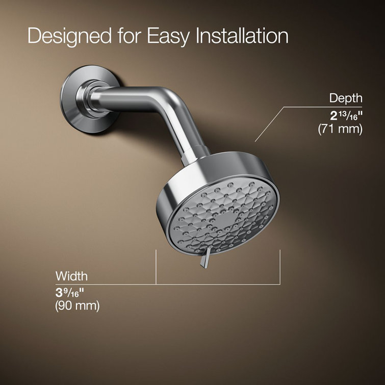 Polished Chrome Multifunction Wall Mounted Showerhead