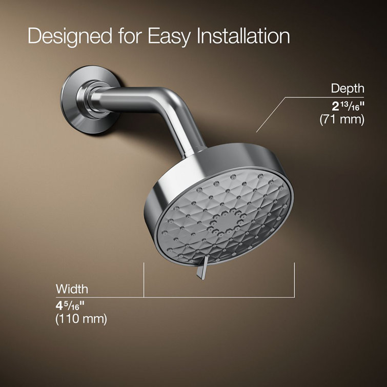 Polished Chrome Multifunction Wall Mounted Showerhead