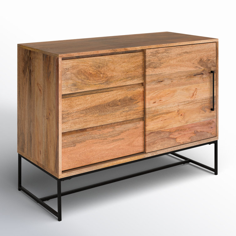 Ascent Industrial Chic 40" Mango Wood & Iron 3-Drawer Server