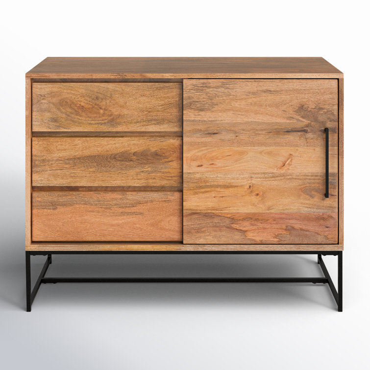 Ascent Industrial Chic 40" Mango Wood & Iron 3-Drawer Server